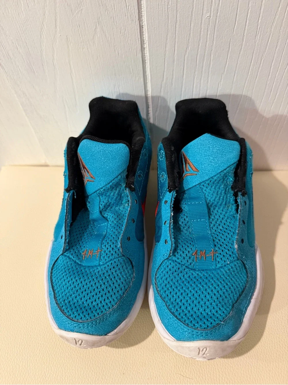 Kids Blue Athletic Sneakers with Red Accent